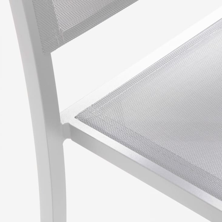Lot de 2 chaises de jardin aluminium et textilène blanc-Nice cropped-8