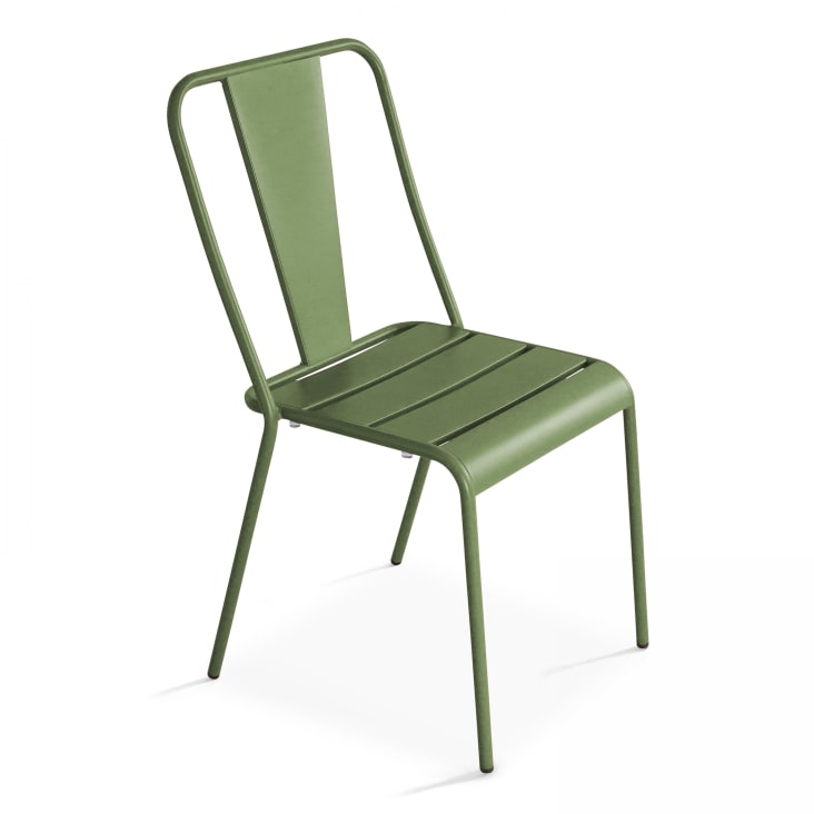 Chaise de jardin en métal vert cactus-Dieppe