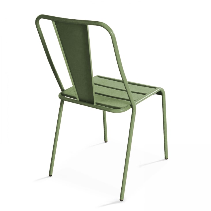 Chaise de jardin en métal vert cactus-Dieppe cropped-2