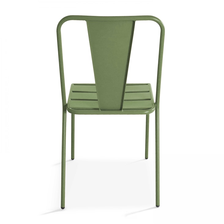 Chaise de jardin en métal vert cactus-Dieppe cropped-3