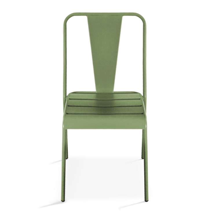 Chaise de jardin en métal vert cactus-Dieppe cropped-4