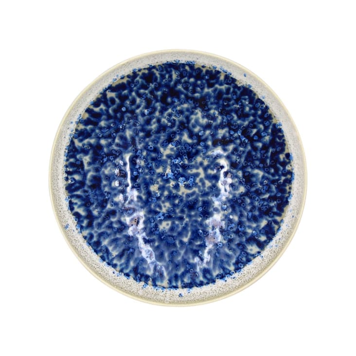 Lot de 6 assiettes creuses en porcelaine émaillée bleue 21cm-Saphir