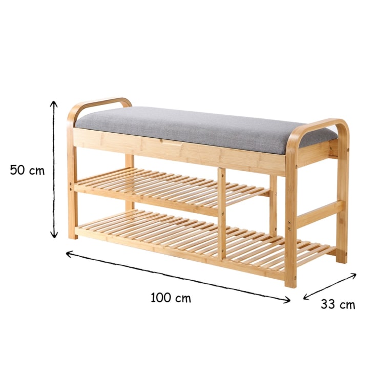 PANCA PORTASCARPE 6 POSTI, STRUTTURA IN LEGNO DI BETULLA E GRIGLIA  PORTASCARPE METALLICA - CM 120x35x30H 