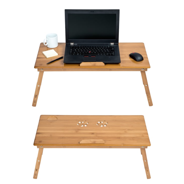 tavolino porta PC da letto 72x35x26cm, in legno, regolabile - porta pc,  tavolo pc, tavolo computer