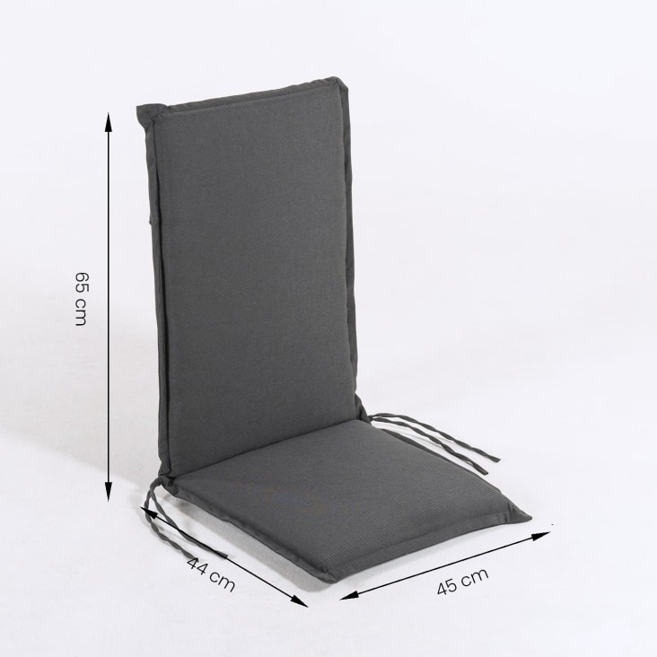 Pack de 2 cojines para sillón de jardín reclinable olefin gris cropped-5