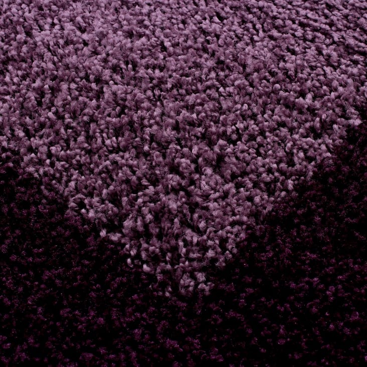 Tapis à bordures rond violet 120x120cm-Shaggy cropped-3