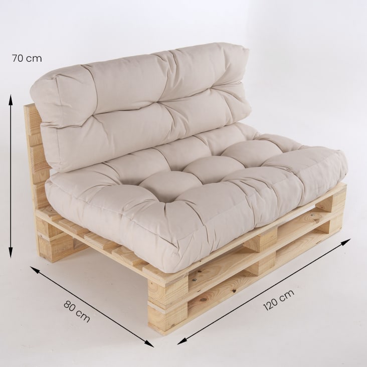 Premedicación acento Matrona Pack de 2 sofás para palets asiento y respaldo lux color crema | Maisons du  Monde