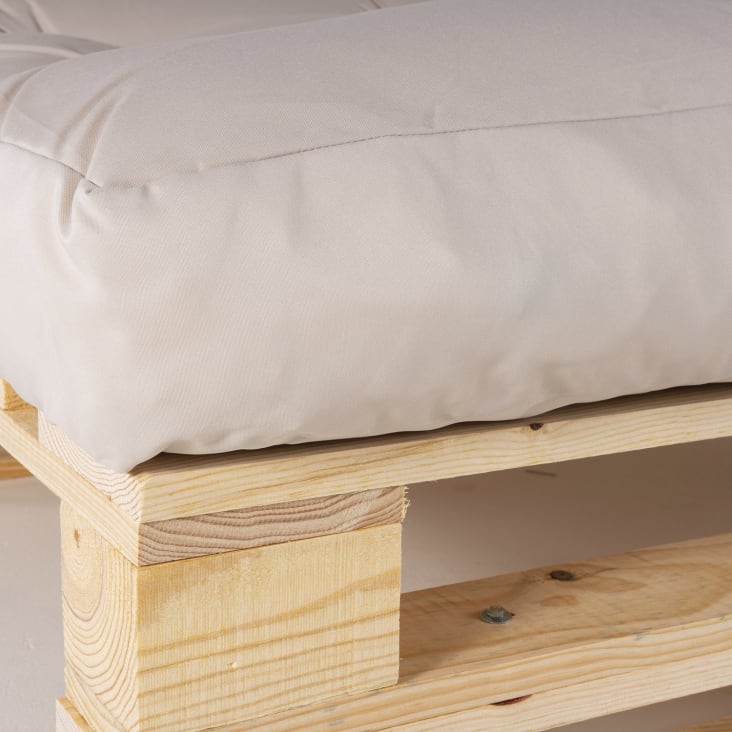Pack de 2 sofás para palets asiento y respaldo color crema Maisons du