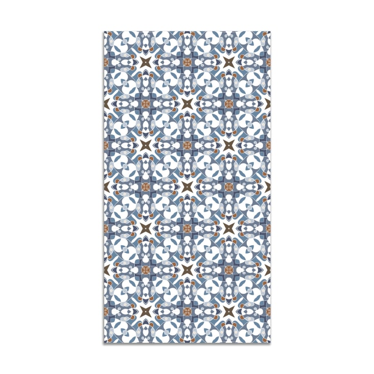 Alfombra vinílica azulejo hidráulico tipo oriental azul 80x250 cm ALFOMBRAS  ORIENTALES