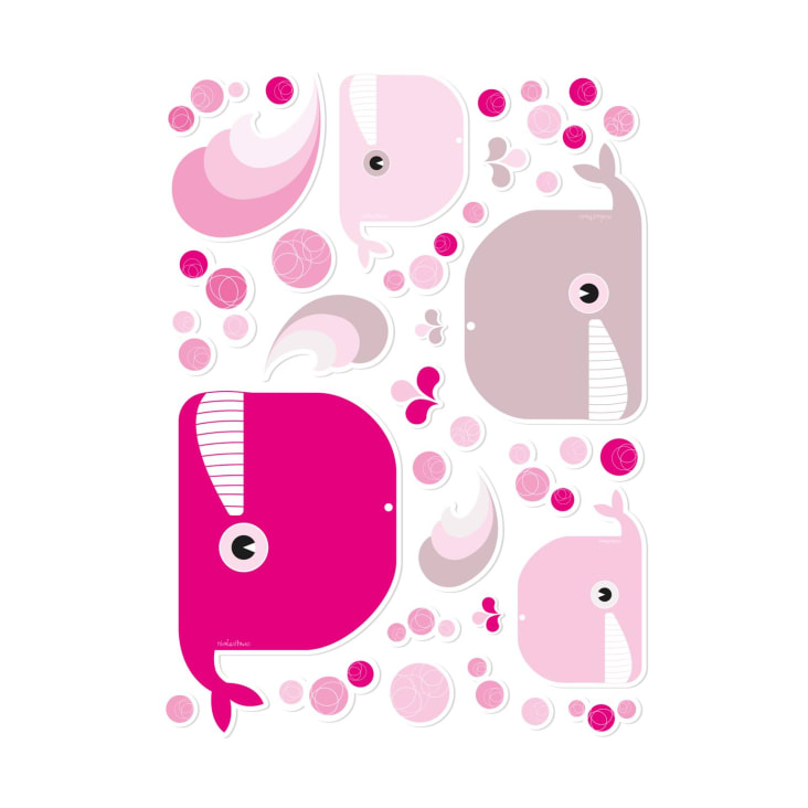 Lot De 3 Stickers Tissés Lässig - Baleine Rose - Pour Cartable Fille