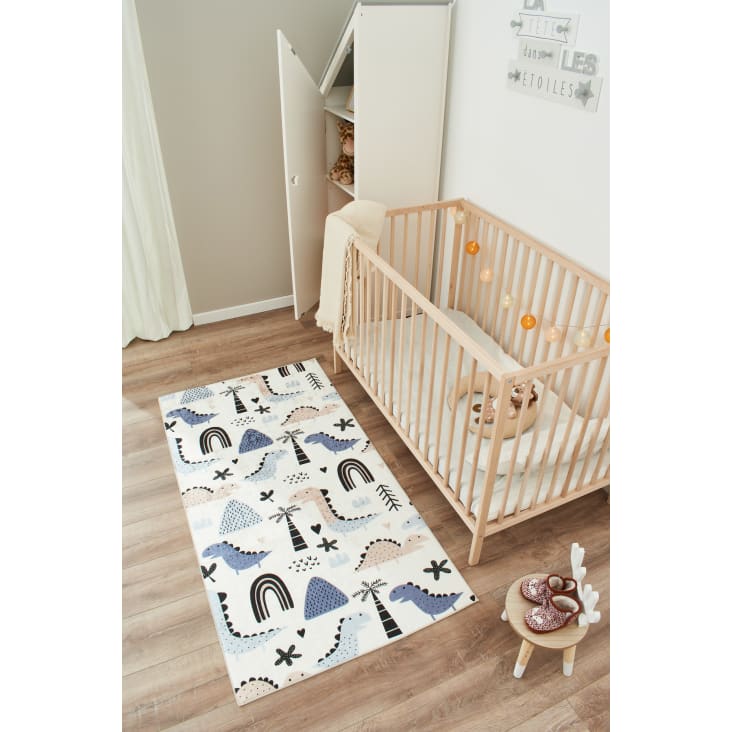 Alfombra infantil pelo corto diseño Dino Baby Saurian alfombra habitación  infantil azul