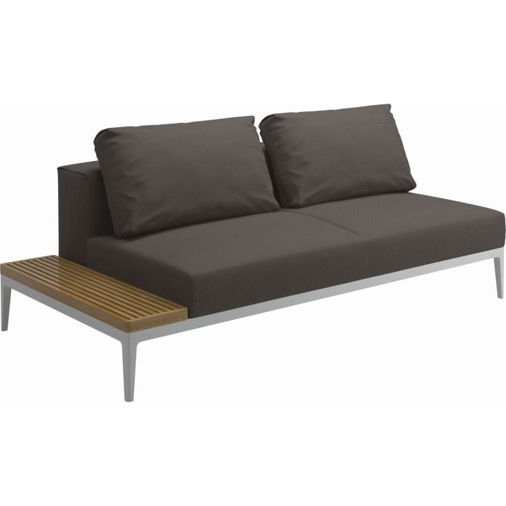 Canapé et table  Métal,Tissus gris 206x85x103 cm-Grid