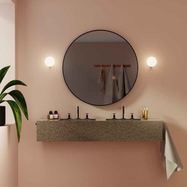 Lampada da parete per bagno in vetro color bronzo OBI