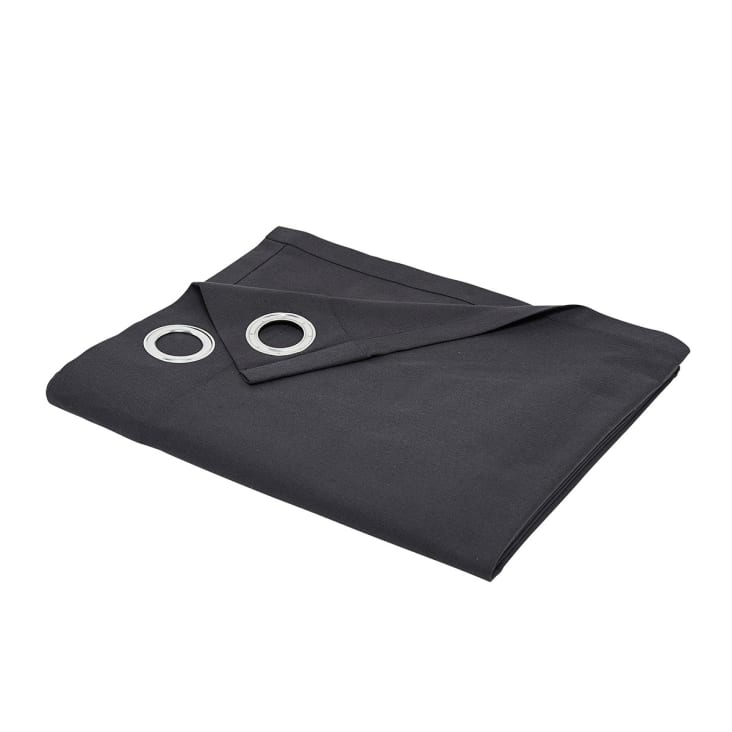 Rideau œillets en Viscose Noir 140x240 cm-Essential panama cropped-3