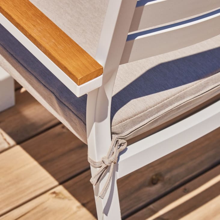 Conjunto mesa jardín 300/200x100 cm y 8 sillas aluminio antracita textileno  acolchado - Osaka