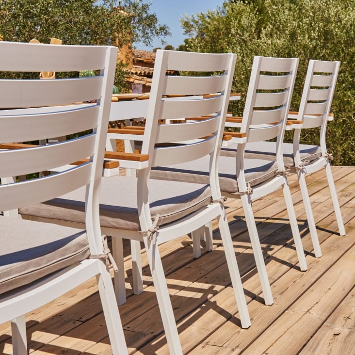 Conjunto mesa jardín 160/80x80 cm y 4 sillas aluminio antracita OSAKA