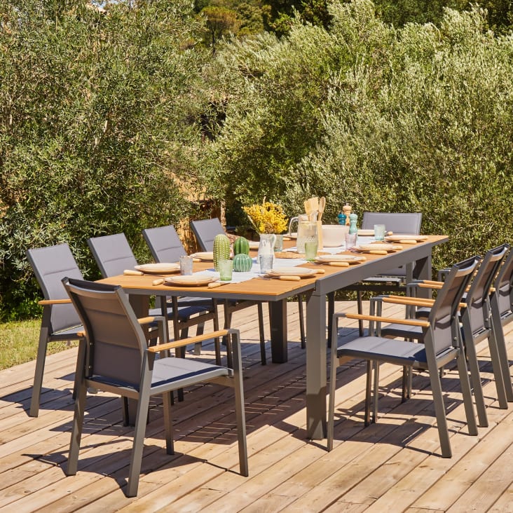 Conjunto mesa jardín 200/140x90 cm y 6 sillas aluminio antracita-OSAKA cropped-2