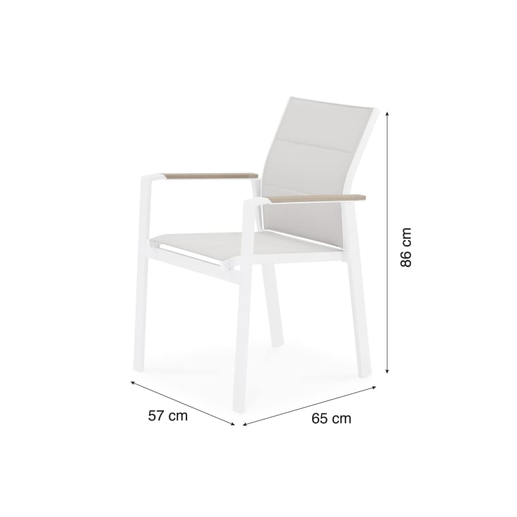 Lot de 6 chaises empilables en aluminium blanc en textilène-OSAKA cropped-6