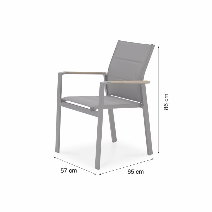 Pack de 4 sillas apilables aluminio antracita y textileno acolchado-Osaka cropped-5