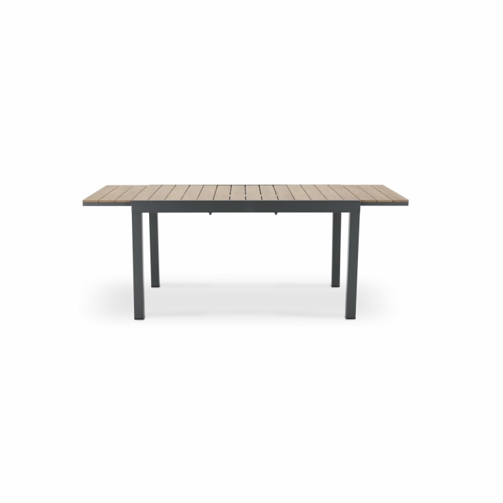 Table de jardin à rallonge en aluminium gris 200/140×90cm et polywood-Osaka cropped-6