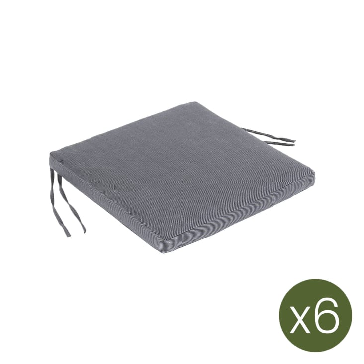 Pack de 6 cojines para sillones de jardín lux antracita 44x44 cm