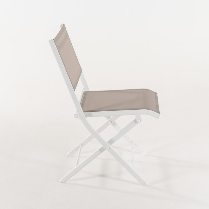 Pack de 2 sillas de exterior plegables 48x48x84 cm aluminio blanco cropped-2