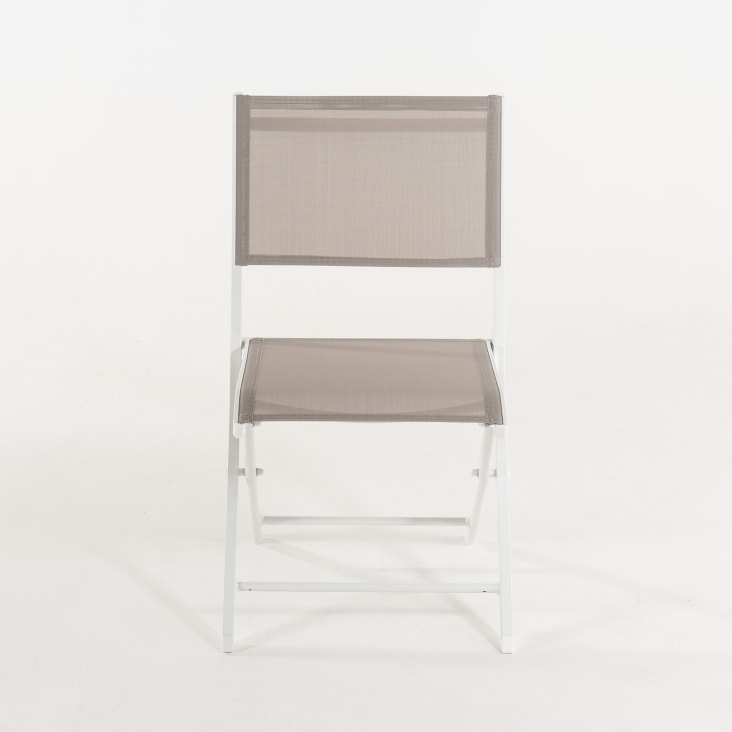Pack de 2 sillas de exterior plegables 48x48x84 cm aluminio blanco cropped-7