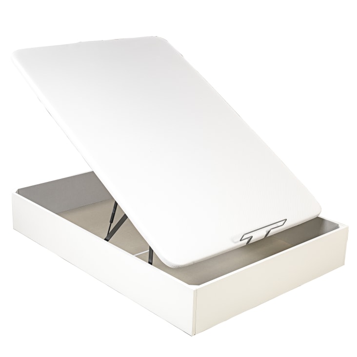 Canapé abatible, gran capacidad y alta durabilidad, blanco, 135x190-Storage bed cropped-2