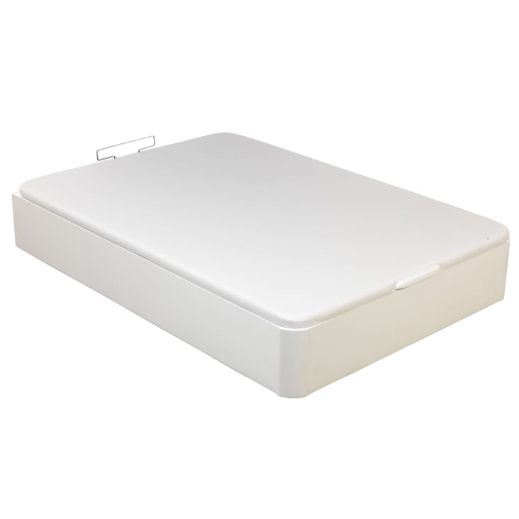 Canapé abatible, gran capacidad y alta durabilidad, blanco, 135x190-Storage bed cropped-3