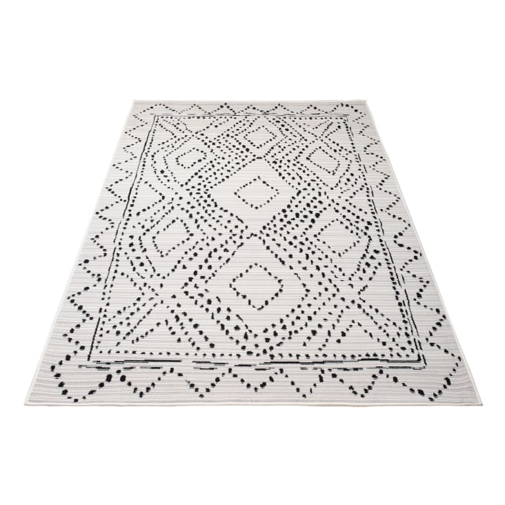 TAPISO Boho Tappeto Soggiorno Salotto Shaggy Morbido Etnico Crema Grigio  Marocchino Frange Geometrico 120 x 170 cm