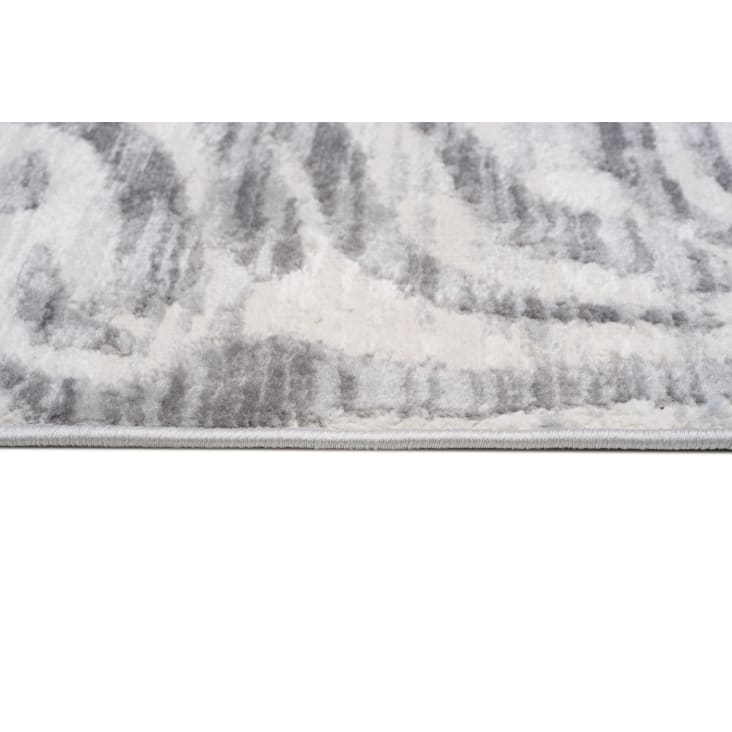 Alfombra de salón dormitorio crema gris piel de animal 120 x 170 cm VALLEY