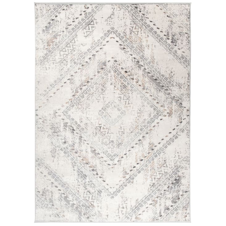 Tappeto da soggiorno vintage crema grigio geometrico 300x400 VALLEY