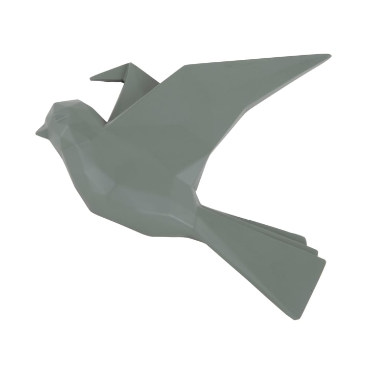 Oiseau mural mat vert-Origami