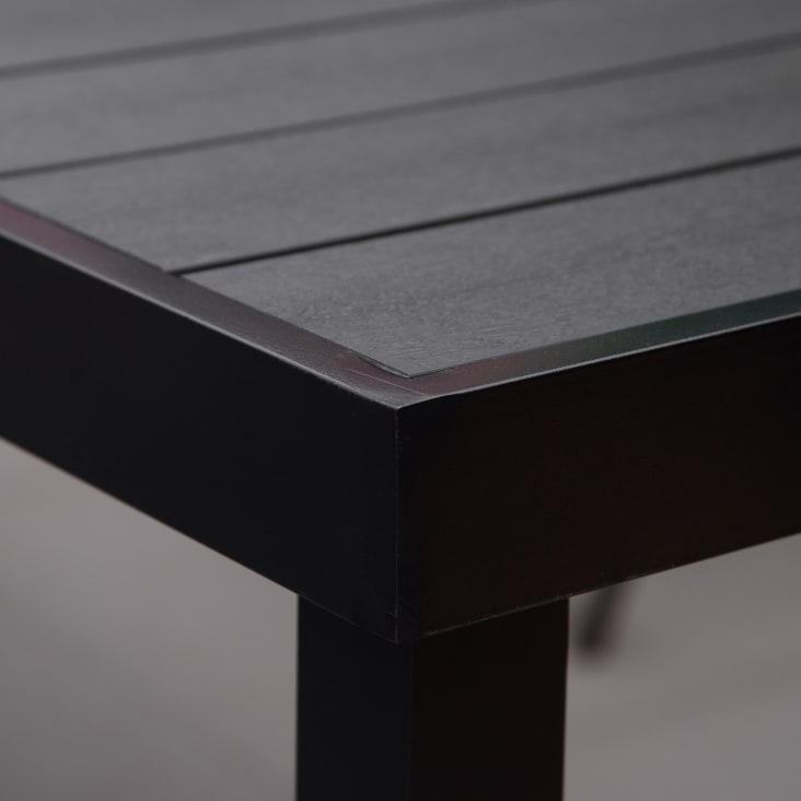 Table De Jardin Rectangulaire Tomaino En Plastique Aspect Bois Noir - 138x78x72 Cm, Résistante Aux UV, Pour 6 Personnes