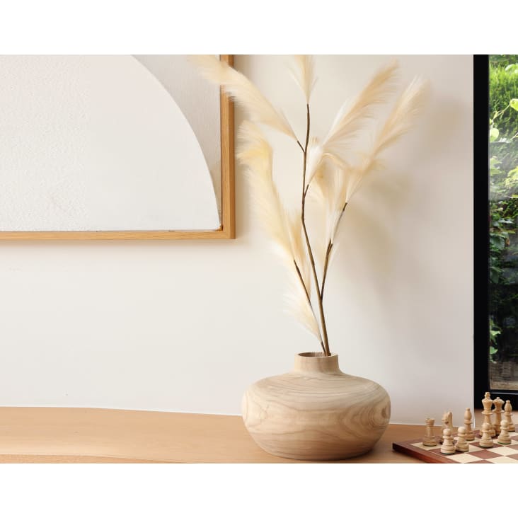 Vase en bois de paulownia beige-WOODHY cropped-2