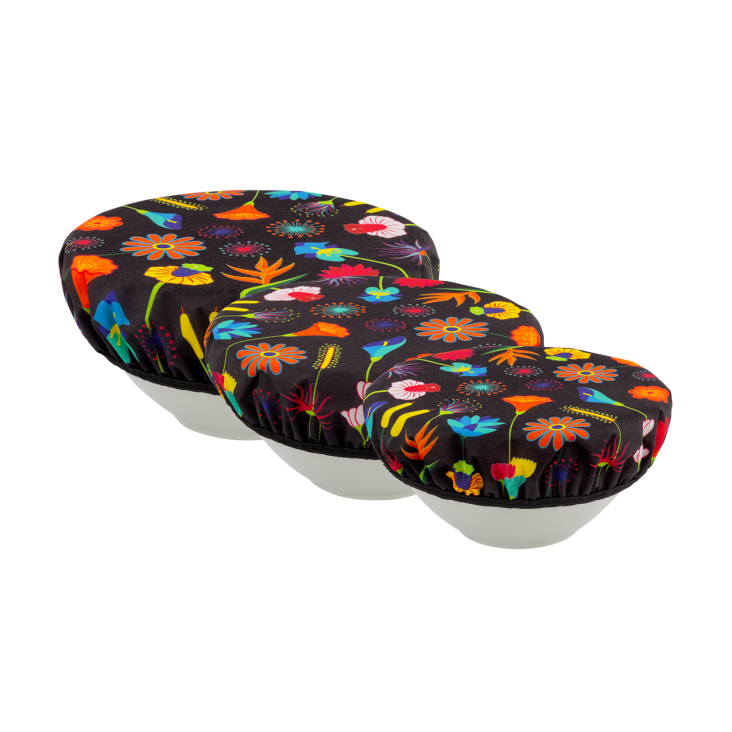 Set Di 3 Copri Ciotole Giallo Poliestere 25 X 25 X 1 Cm CHARLOTTE