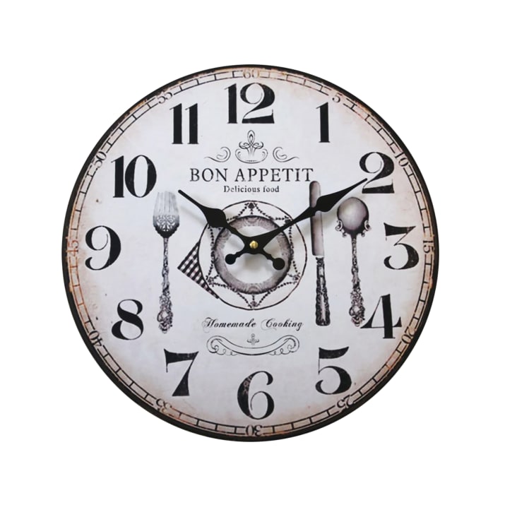 Horloge murale XXXL 113cm avec chiffres romains Style Vintage en fer et bois - L