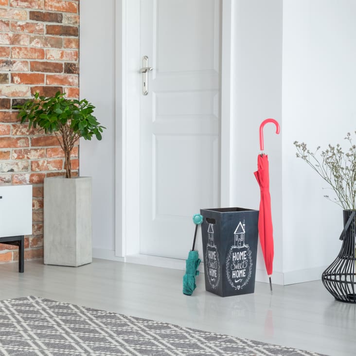 Portaombrelli rettangolare sweet home canvas nero e bianco Maisons du