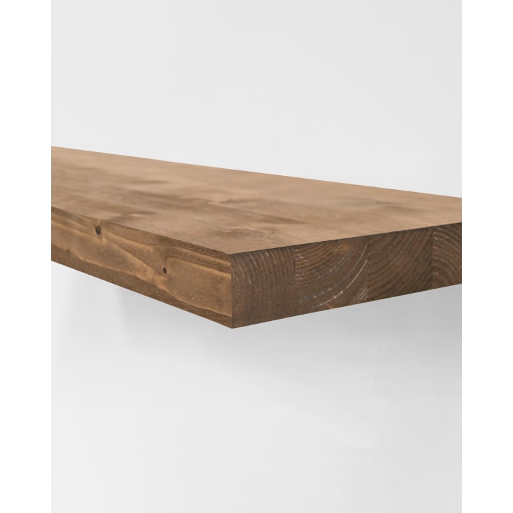 Pack 3 estanterías de madera maciza flotante envejecido 140cm-Melva cropped-5