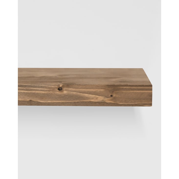 Pack 3 estanterías de madera maciza flotante envejecido 140cm-Melva cropped-7