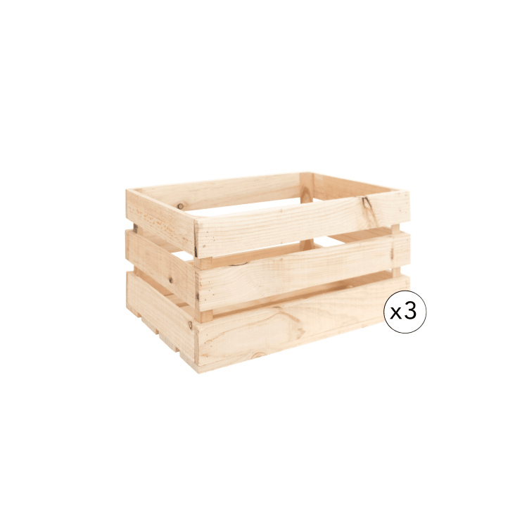 Caja de Almacenaje Madera de pino Marrón natural (30 x 30 x 30 cm) 