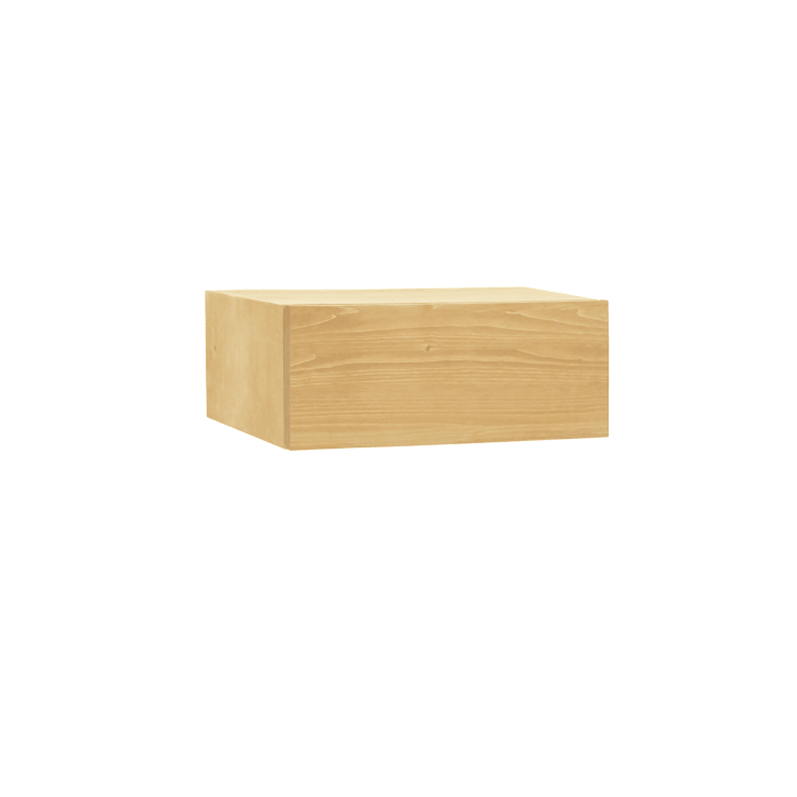 Mesita de noche de madera maciza flotante en tono nogal de 15x40cm Ingrid