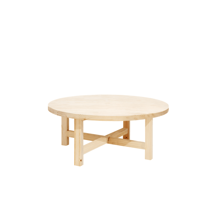 Table basse en bois de sapin naturel Ø60x40cm-Olivia i