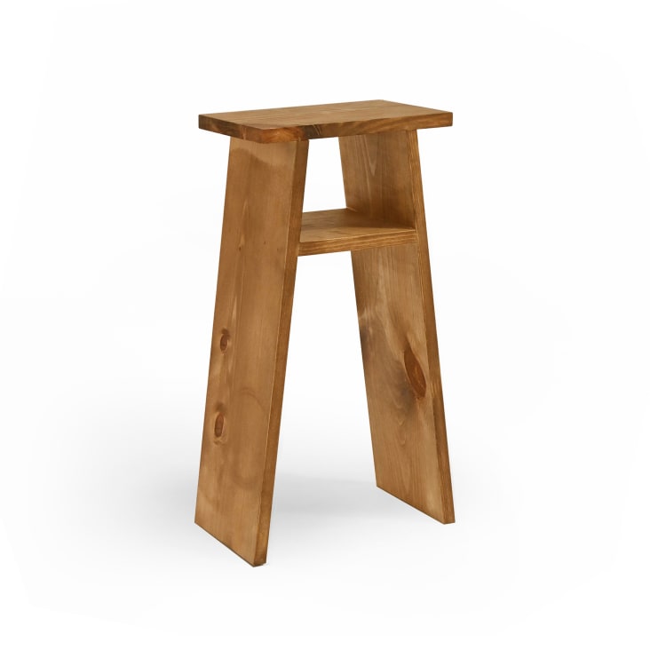 Table de chevet en bois de pin vieilli 20x60cm-Aritz