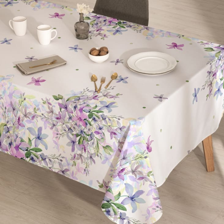 Tovaglia In Cotone Stampato Con Trattamento Antimacchia 140x140 Cm Daisy M22158439