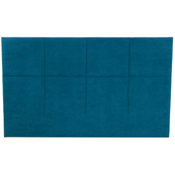Tête de lit capitonnée en velours bleu canard 140 cm