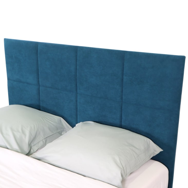 Tête de lit capitonnée en velours bleu canard 140 cm cropped-5