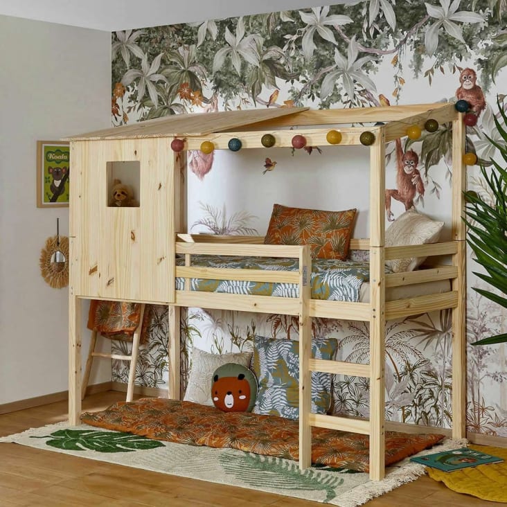 Cama casita de madera para niños de 90 y 180 x 190 cm - Cama de