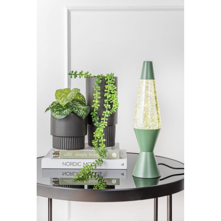 Lampe à poser pailletées h. 37 cm vert-Glitter cropped-2