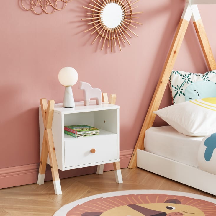 Mobilier de chambre de bébé essentiel nature blanc et bois
